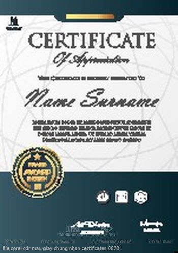 file corel cdr mau giay chung nhan certificates 0878