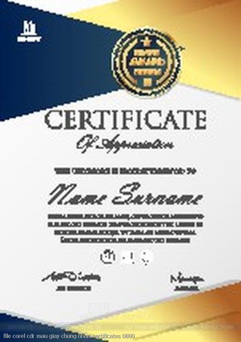 file corel cdr mau giay chung nhan certificates 0880
