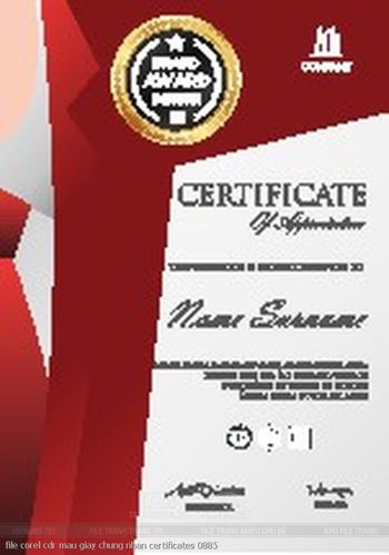 file corel cdr mau giay chung nhan certificates 0885