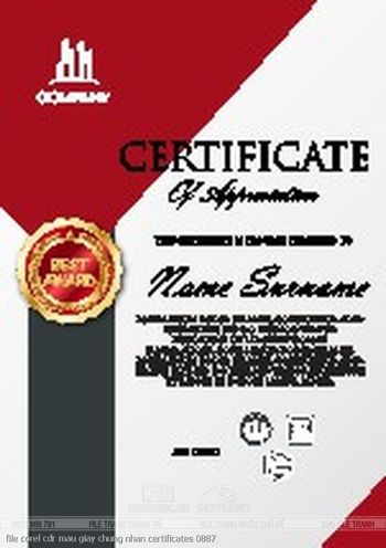 file corel cdr mau giay chung nhan certificates 0887