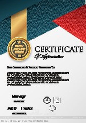 file corel cdr mau giay chung nhan certificates 0889