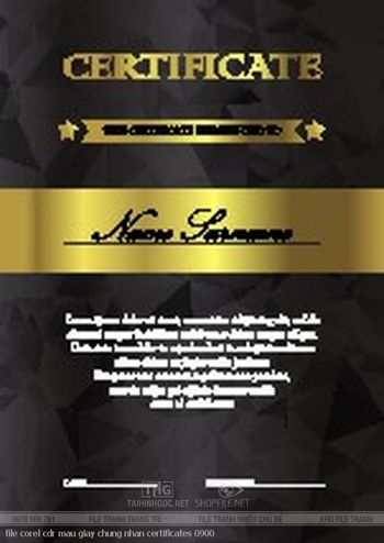 file corel cdr mau giay chung nhan certificates 0900