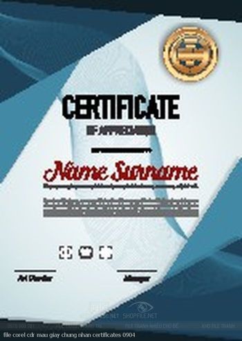 file corel cdr mau giay chung nhan certificates 0904