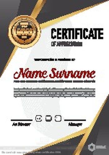 file corel cdr mau giay chung nhan certificates 0906