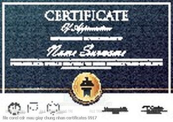 file corel cdr mau giay chung nhan certificates 0917