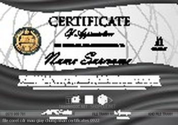 file corel cdr mau giay chung nhan certificates 0922