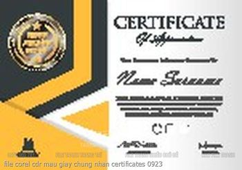 file corel cdr mau giay chung nhan certificates 0923