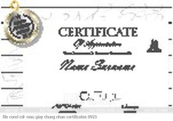 file corel cdr mau giay chung nhan certificates 0925