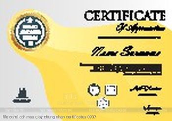 file corel cdr mau giay chung nhan certificates 0937