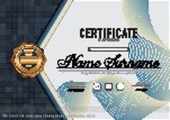 file corel cdr mau giay chung nhan certificates 0953