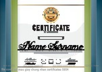 file corel cdr mau giay chung nhan certificates 0954
