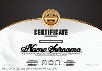 file corel cdr mau giay chung nhan certificates 0956