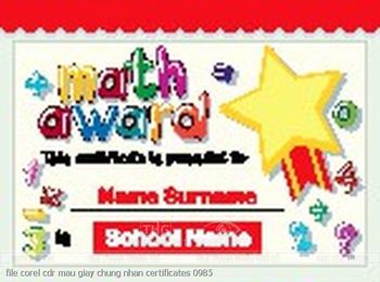 file corel cdr mau giay chung nhan certificates 0985