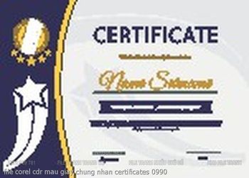 file corel cdr mau giay chung nhan certificates 0990