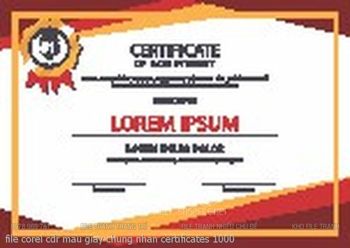 file corel cdr mau giay chung nhan certificates 1000