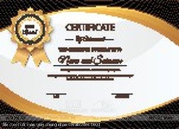 file corel cdr mau giay chung nhan certificates 1003