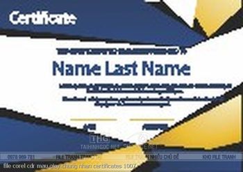 file corel cdr mau giay chung nhan certificates 1007