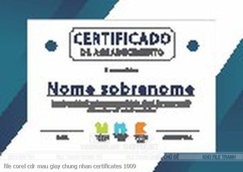 file corel cdr mau giay chung nhan certificates 1009