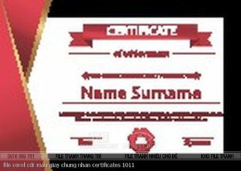 file corel cdr mau giay chung nhan certificates 1011