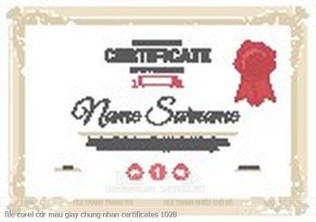 file corel cdr mau giay chung nhan certificates 1028