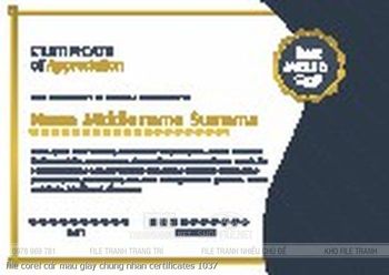 file corel cdr mau giay chung nhan certificates 1037