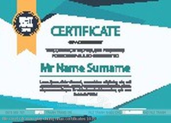 file corel cdr mau giay chung nhan certificates 1039