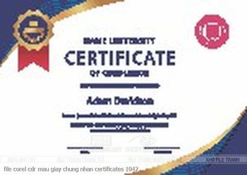 file corel cdr mau giay chung nhan certificates 1042