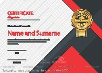 file corel cdr mau giay chung nhan certificates 1050