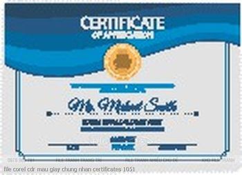 file corel cdr mau giay chung nhan certificates 1051