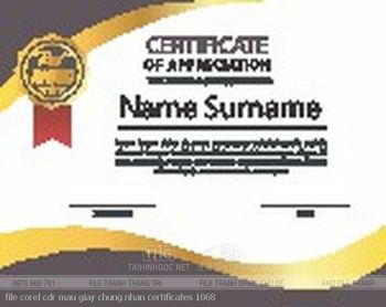 file corel cdr mau giay chung nhan certificates 1068