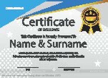 file corel cdr mau giay chung nhan certificates 1072