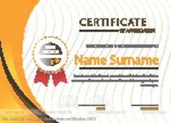 file corel cdr mau giay chung nhan certificates 1073