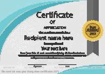 file corel cdr mau giay chung nhan certificates 1075