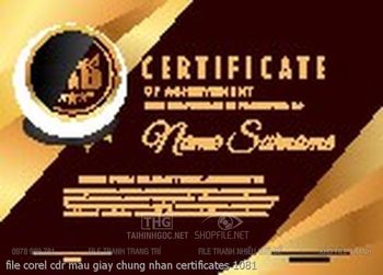 file corel cdr mau giay chung nhan certificates 1081