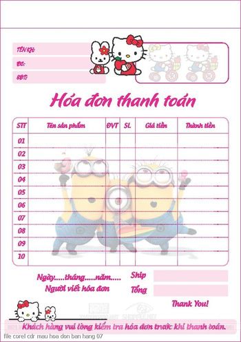 file corel cdr mau hoa don ban hang 07
