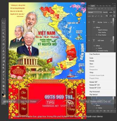 file lich tet bac ho bac giap bac trong file psd lich tet ban do 34 tinh thanh moi