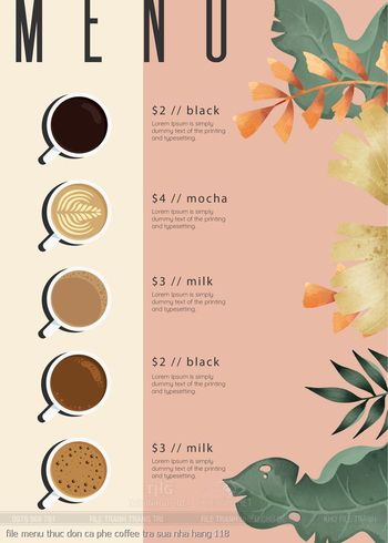 file menu thuc don ca phe coffee tra sua nha hang 118