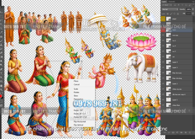 file nhan vat phat giao vuon lam ty ni tach lop layer in cat cnc