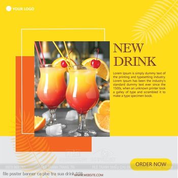 file poster banner ca phe tra sua drink 058