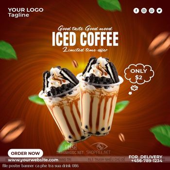 file poster banner ca phe tra sua drink 086