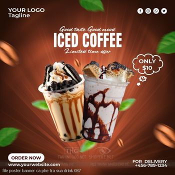 file poster banner ca phe tra sua drink 087