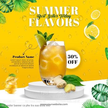 file poster banner ca phe tra sua drink 090