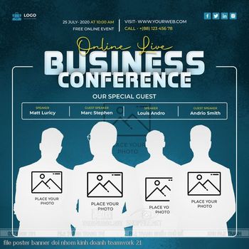 file poster banner doi nhom kinh doanh teamwork 21