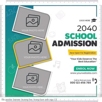 file poster banner truong hoc trung tam anh ngu 12