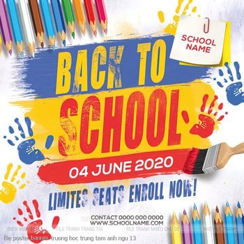 file poster banner truong hoc trung tam anh ngu 13