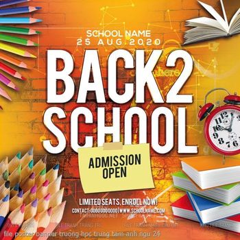 file poster banner truong hoc trung tam anh ngu 24