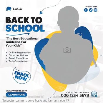 file poster banner truong hoc trung tam anh ngu 47
