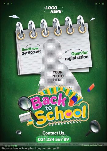 file poster banner truong hoc trung tam anh ngu 88