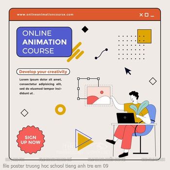 file poster truong hoc school tieng anh tre em 09