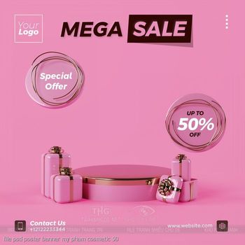 file psd poster banner my pham cosmetic 50